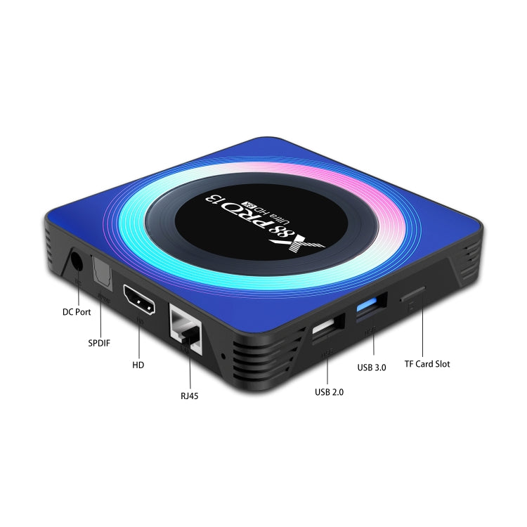 Acrylic X88 Pro 13 8K Ultra HD Android 13.0 Smart TV Box with Remote Control, RK3528 Quad-Core, 2GB+16GB