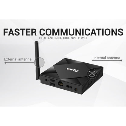 TANIX TX6s 4K Smart TV BOX Android 10 Media Player with Remote Control, Quad Core Allwinner H616, RAM: 4GB, ROM: 32GB, 2.4GHz/5GHz WiFi, Bluetooth, EU Plug, 4GB+32GB