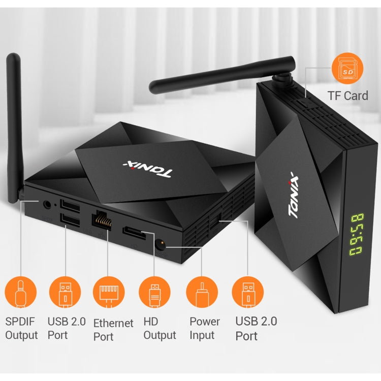 TANIX TX6s 4K Smart TV BOX Android 10 Media Player with Remote Control, Quad Core Allwinner H616, RAM: 4GB, ROM: 32GB, 2.4GHz/5GHz WiFi, Bluetooth, EU Plug, 4GB+32GB