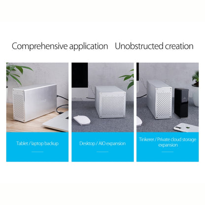 ORICO Honeycomb Series WS200RC3 SATA 3.5 inch 20TB USB 3.1 USB-C / Type-C Dual Bays Aluminum Alloy HDD / SSD Enclosure with Raid, SATA 3.5 inch 20TB USB 3.1 USB-C / Type-C Dual Bays with Raid
