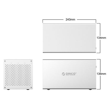 ORICO Honeycomb Series WS400C3 SATA 3.5 inch 40TB USB-C / Type-C 4 Bays Aluminum Alloy HDD / SSD Enclosure, USB-C / Type-C 4 Bays