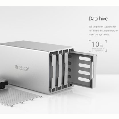 ORICO Honeycomb Series WS400C3 SATA 3.5 inch 40TB USB-C / Type-C 4 Bays Aluminum Alloy HDD / SSD Enclosure, USB-C / Type-C 4 Bays