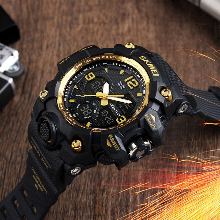 SKMEI 1155B Montre-bracelet multifonction pour homme, de sport, d'extérieur, noctilucente, étanche, à grand cadran