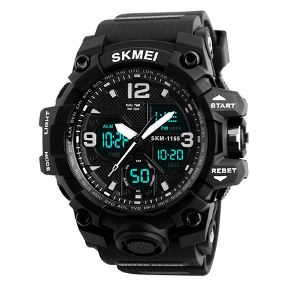 SKMEI 1155B Montre-bracelet multifonction pour homme, de sport, d'extérieur, noctilucente, étanche, à grand cadran