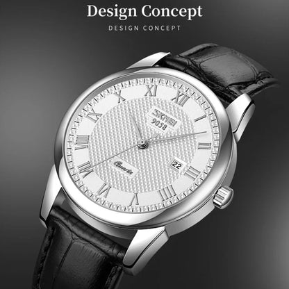 SKMEI 9058 Montre-bracelet à quartz multifonctionnelle étanche à coque argentée, EDA00092301A, EDA00092301B, EDA00092301C, EDA00092301D, EDA00092301E, EDA00092301F