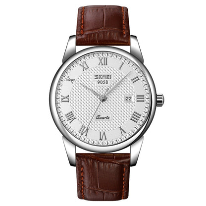 SKMEI 9058 Montre-bracelet à quartz multifonctionnelle étanche à coque argentée, EDA00092301A, EDA00092301B, EDA00092301C, EDA00092301D, EDA00092301E, EDA00092301F