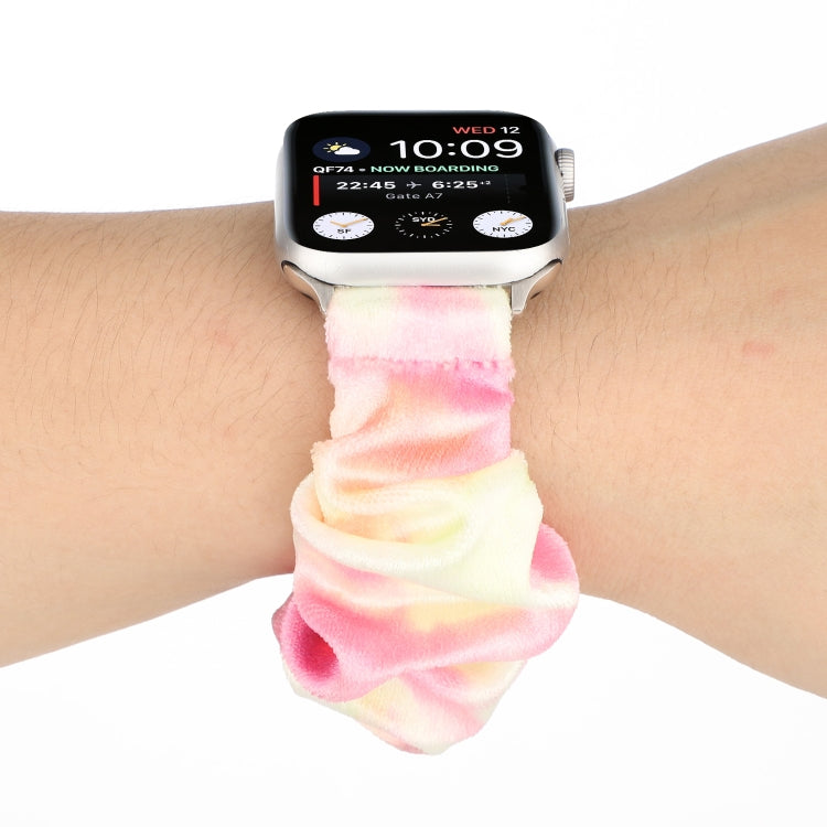 Flannel Hair Ring Replacement Strap Watchband, For Apple Watch Ultra 49mm / Series 8&7 45mm / SE 2&6&SE&5&4 44mm / 3&2&1 42mm, For Apple Watch Series 7 45mm / 6 & SE & 5 & 4 44mm / 3 & 2 & 1 42mm���������������������������������������������������������...
