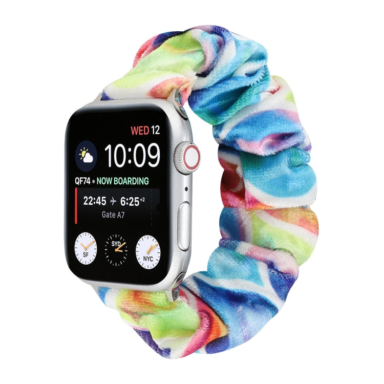 Flannel Hair Ring Replacement Strap Watchband, For Apple Watch Ultra 49mm / Series 8&7 45mm / SE 2&6&SE&5&4 44mm / 3&2&1 42mm, For Apple Watch Series 7 45mm / 6 & SE & 5 & 4 44mm / 3 & 2 & 1 42mm���������������������������������������������������������...