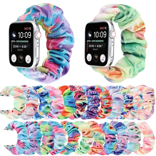 Flannel Hair Ring Replacement Strap Watchband, For Apple Watch Ultra 49mm / Series 8&7 45mm / SE 2&6&SE&5&4 44mm / 3&2&1 42mm, For Apple Watch Series 7 45mm / 6 & SE & 5 & 4 44mm / 3 & 2 & 1 42mm���������������������������������������������������������...