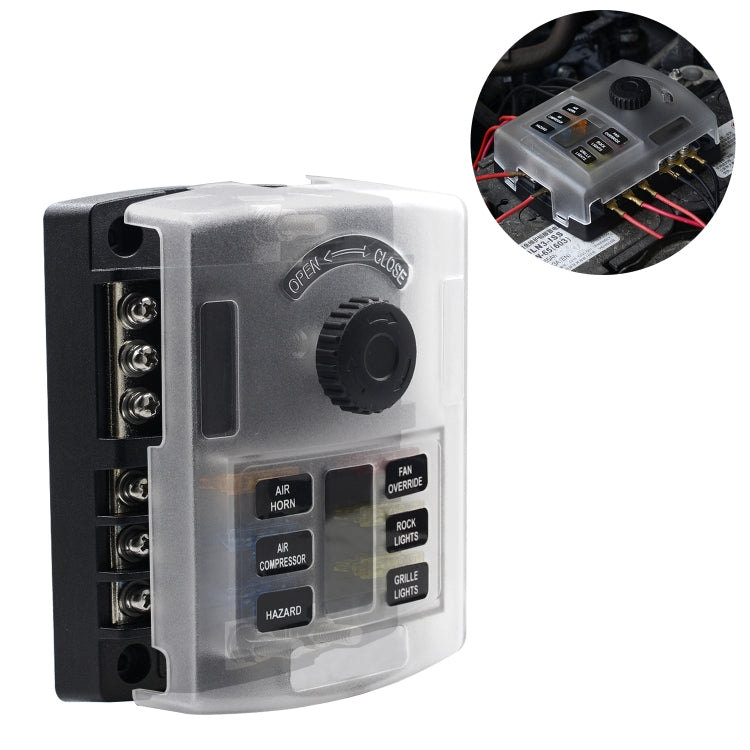 WUPP ZH-1222A1 High Current Independent Positive and Negative 6-way LED Indicator Plug Fuse Box, 6-way