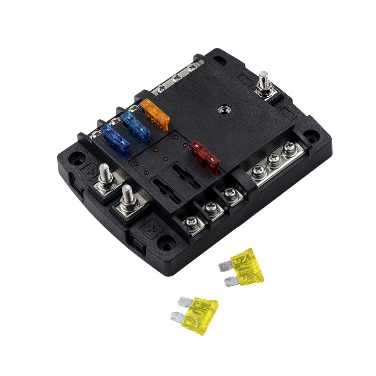 WUPP ZH-1222A1 High Current Independent Positive and Negative 6-way LED Indicator Plug Fuse Box, 6-way
