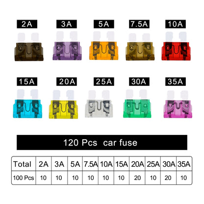 WUPP ZH-1094B1 120 PCS 2A-35A Car Fuse Set, ZH-1094B1 120pcs/set