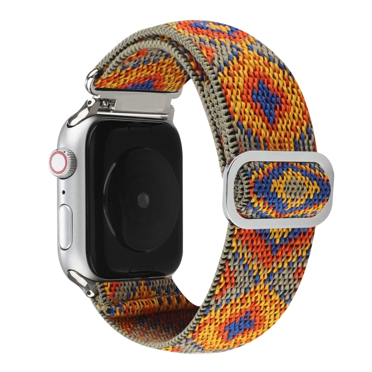 Metal Japanese Buckle Elastic Nylon Replacement Watchbands, For Apple Watch Series 7 45mm / 6 & SE & 5 & 4 44mm / 3 & 2 & 1 42mm, For Apple Watch Series 8&7 41mm / SE 2&6&SE&5&4 40mm / 3&2&1 38mm���������������������������������������������������������...