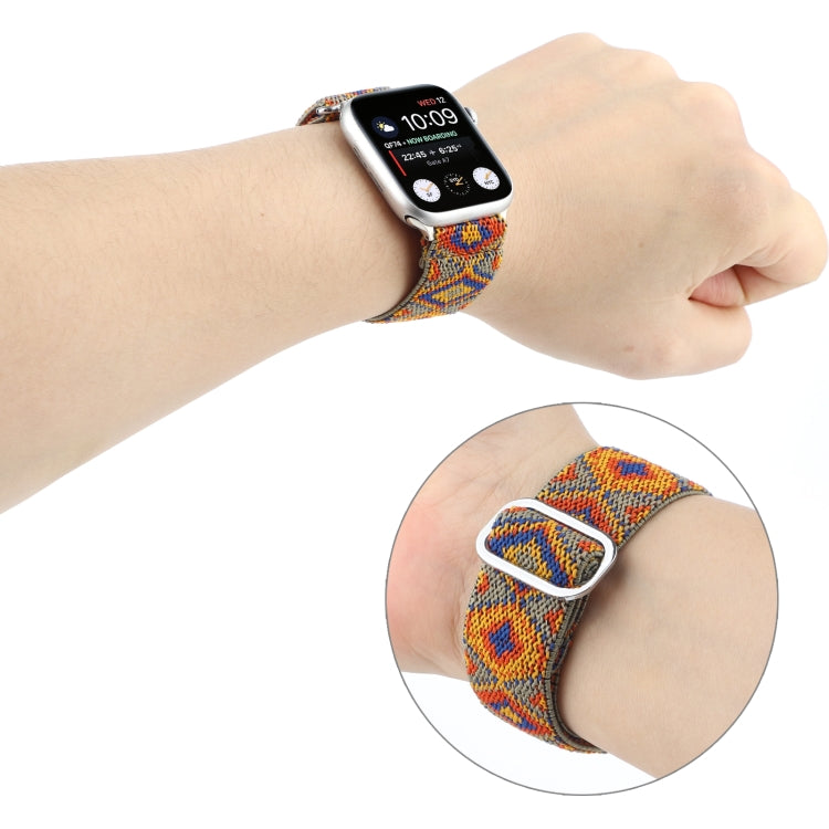 Metal Japanese Buckle Elastic Nylon Replacement Watchbands, For Apple Watch Series 7 45mm / 6 & SE & 5 & 4 44mm / 3 & 2 & 1 42mm, For Apple Watch Series 8&7 41mm / SE 2&6&SE&5&4 40mm / 3&2&1 38mm���������������������������������������������������������...