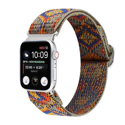 Metal Japanese Buckle Elastic Nylon Replacement Watchbands, For Apple Watch Series 7 45mm / 6 & SE & 5 & 4 44mm / 3 & 2 & 1 42mm, For Apple Watch Series 8&7 41mm / SE 2&6&SE&5&4 40mm / 3&2&1 38mm���������������������������������������������������������...