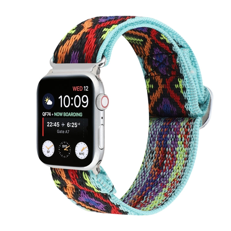 Metal Japanese Buckle Elastic Nylon Replacement Watchbands, For Apple Watch Series 7 45mm / 6 & SE & 5 & 4 44mm / 3 & 2 & 1 42mm, For Apple Watch Series 8&7 41mm / SE 2&6&SE&5&4 40mm / 3&2&1 38mm���������������������������������������������������������...