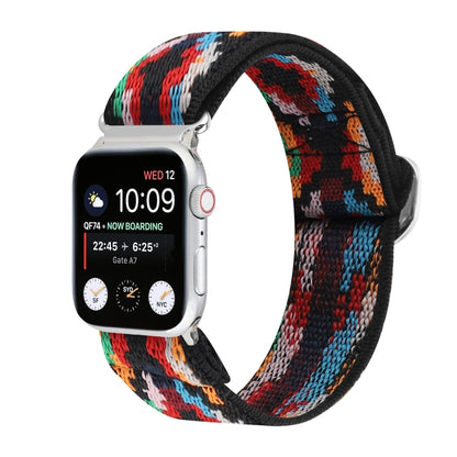 Metal Japanese Buckle Elastic Nylon Replacement Watchbands, For Apple Watch Series 7 45mm / 6 & SE & 5 & 4 44mm / 3 & 2 & 1 42mm, For Apple Watch Series 8&7 41mm / SE 2&6&SE&5&4 40mm / 3&2&1 38mm���������������������������������������������������������...