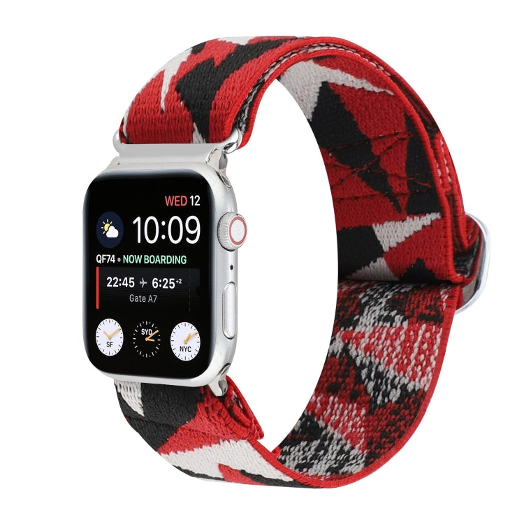 Metal Japanese Buckle Elastic Nylon Replacement Watchbands, For Apple Watch Series 7 45mm / 6 & SE & 5 & 4 44mm / 3 & 2 & 1 42mm, For Apple Watch Series 8&7 41mm / SE 2&6&SE&5&4 40mm / 3&2&1 38mm���������������������������������������������������������...