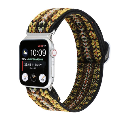 Metal Japanese Buckle Elastic Nylon Replacement Watchbands, For Apple Watch Series 7 45mm / 6 & SE & 5 & 4 44mm / 3 & 2 & 1 42mm, For Apple Watch Series 8&7 41mm / SE 2&6&SE&5&4 40mm / 3&2&1 38mm���������������������������������������������������������...