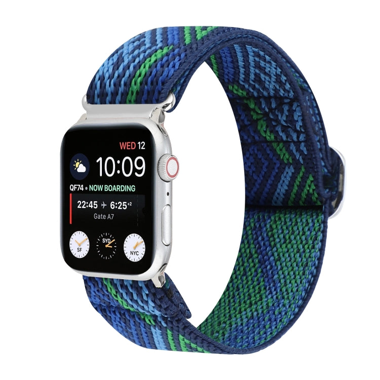 Metal Japanese Buckle Elastic Nylon Replacement Watchbands, For Apple Watch Series 7 45mm / 6 & SE & 5 & 4 44mm / 3 & 2 & 1 42mm, For Apple Watch Series 8&7 41mm / SE 2&6&SE&5&4 40mm / 3&2&1 38mm���������������������������������������������������������...
