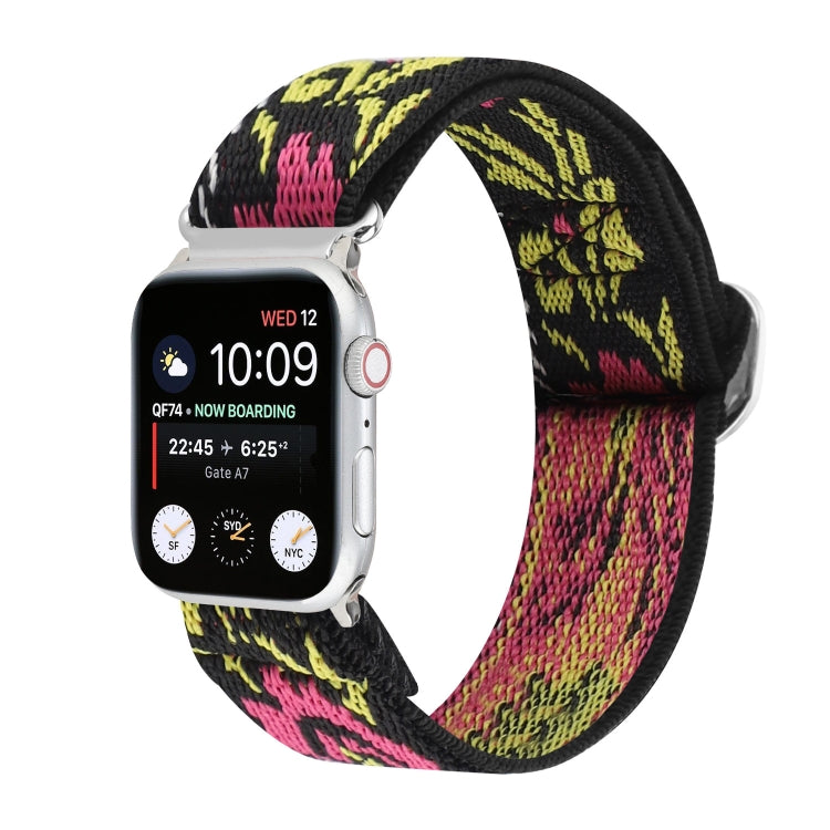 Metal Japanese Buckle Elastic Nylon Replacement Watchbands, For Apple Watch Series 7 45mm / 6 & SE & 5 & 4 44mm / 3 & 2 & 1 42mm, For Apple Watch Series 8&7 41mm / SE 2&6&SE&5&4 40mm / 3&2&1 38mm���������������������������������������������������������...