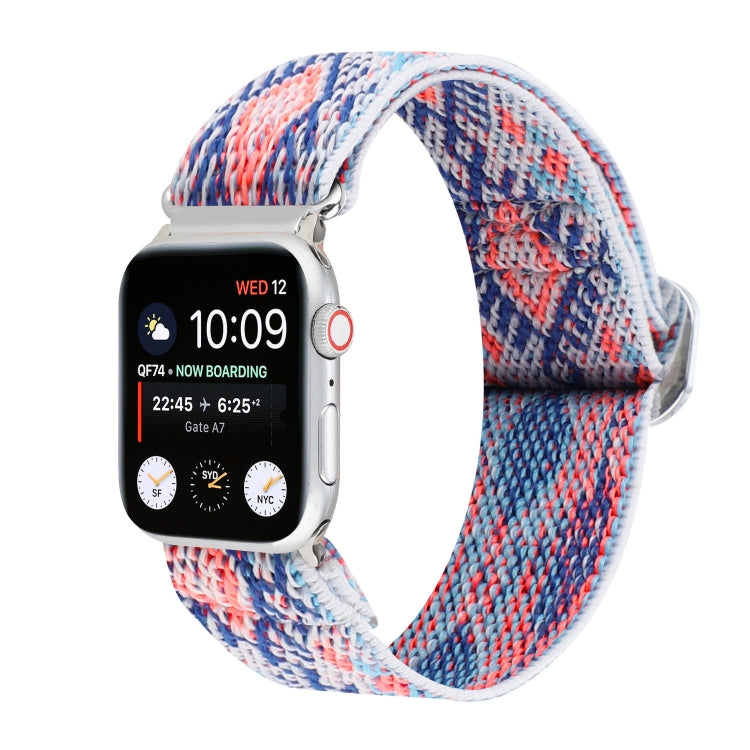 Metal Japanese Buckle Elastic Nylon Replacement Watchbands, For Apple Watch Series 7 45mm / 6 & SE & 5 & 4 44mm / 3 & 2 & 1 42mm, For Apple Watch Series 8&7 41mm / SE 2&6&SE&5&4 40mm / 3&2&1 38mm���������������������������������������������������������...