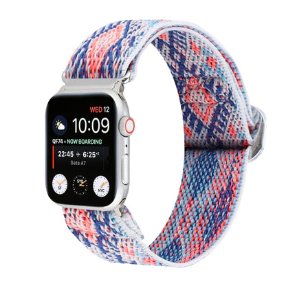 Metal Japanese Buckle Elastic Nylon Replacement Watchbands, For Apple Watch Series 7 45mm / 6 & SE & 5 & 4 44mm / 3 & 2 & 1 42mm, For Apple Watch Series 8&7 41mm / SE 2&6&SE&5&4 40mm / 3&2&1 38mm���������������������������������������������������������...
