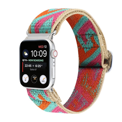 Metal Japanese Buckle Elastic Nylon Replacement Watchbands, For Apple Watch Series 7 45mm / 6 & SE & 5 & 4 44mm / 3 & 2 & 1 42mm, For Apple Watch Series 8&7 41mm / SE 2&6&SE&5&4 40mm / 3&2&1 38mm���������������������������������������������������������...