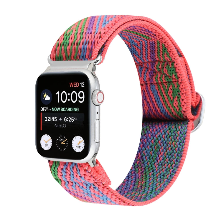 Metal Japanese Buckle Elastic Nylon Replacement Watchbands, For Apple Watch Series 7 45mm / 6 & SE & 5 & 4 44mm / 3 & 2 & 1 42mm, For Apple Watch Series 8&7 41mm / SE 2&6&SE&5&4 40mm / 3&2&1 38mm���������������������������������������������������������...