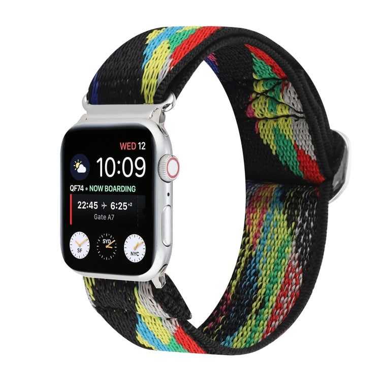 Metal Japanese Buckle Elastic Nylon Replacement Watchbands, For Apple Watch Series 7 45mm / 6 & SE & 5 & 4 44mm / 3 & 2 & 1 42mm, For Apple Watch Series 8&7 41mm / SE 2&6&SE&5&4 40mm / 3&2&1 38mm���������������������������������������������������������...