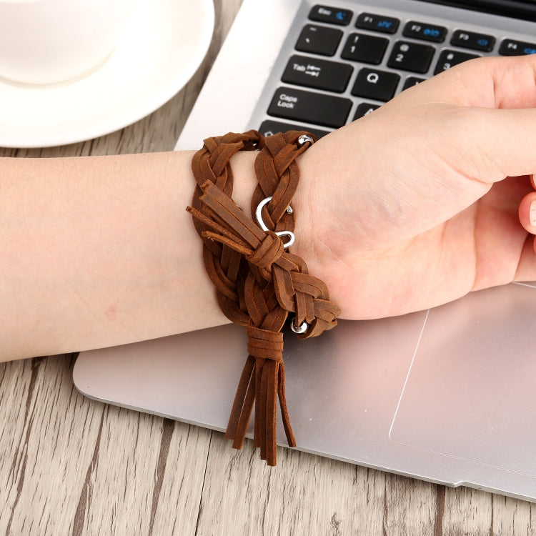 Hand-woven Leather Watchband For Apple Watch Series 6 & SE & 5 & 4 40mm / 3 & 2 & 1 38mm, For Apple Watch Series 7 41mm / 6 & SE & 5 & 4 40mm / 3 & 2 & 1 38mm, For Apple Watch Series 8&7 41mm / SE 2&6&SE&5&4 40mm / 3&2&1 38mm