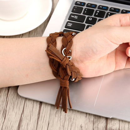 Hand-woven Leather Watchband For Apple Watch Series 6 & SE & 5 & 4 40mm / 3 & 2 & 1 38mm, For Apple Watch Series 7 41mm / 6 & SE & 5 & 4 40mm / 3 & 2 & 1 38mm, For Apple Watch Series 8&7 41mm / SE 2&6&SE&5&4 40mm / 3&2&1 38mm