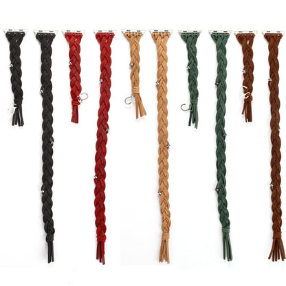 Hand-woven Leather Watchband For Apple Watch Series 6 & SE & 5 & 4 40mm / 3 & 2 & 1 38mm, For Apple Watch Series 7 41mm / 6 & SE & 5 & 4 40mm / 3 & 2 & 1 38mm, For Apple Watch Series 8&7 41mm / SE 2&6&SE&5&4 40mm / 3&2&1 38mm