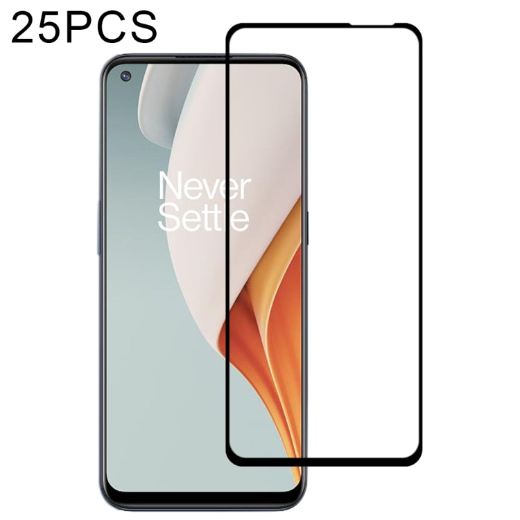 25 PCS Full Glue Full Screen Tempered Glass Film, For OnePlus Nord N100, For OnePlus Nord N10 5G, For Google Pixel 5