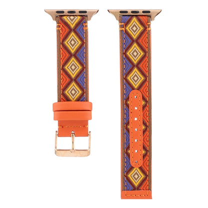 Ethnic Leather Watchband For Apple Watch Series 6 & SE & 5 & 4 40mm / 3 & 2 & 1 38mm, For Apple Watch Series 7 41mm / 6 & SE & 5 & 4 40mm / 3 & 2 & 1 38mm