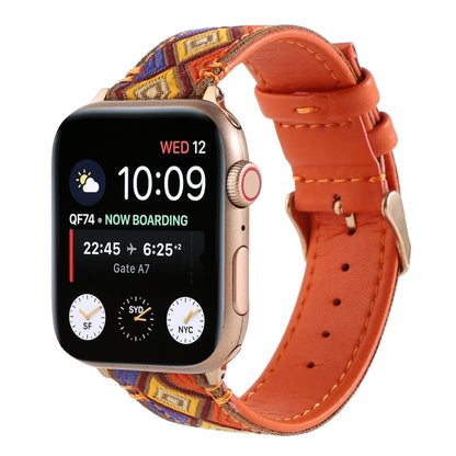 Ethnic Leather Watchband For Apple Watch Series 6 & SE & 5 & 4 40mm / 3 & 2 & 1 38mm, For Apple Watch Series 7 41mm / 6 & SE & 5 & 4 40mm / 3 & 2 & 1 38mm