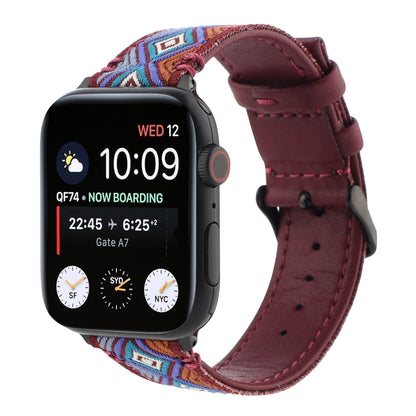 Ethnic Leather Watchband For Apple Watch Series 6 & SE & 5 & 4 44mm / 3 & 2 & 1 42mm, For Apple Watch Series 7 45mm / 6 & SE & 5 & 4 44mm / 3 & 2 & 1 42mm