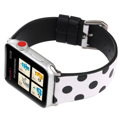 Fashion Wave Dot Series Leather Replacement Watchbands For Apple Watch Series 6 & SE & 5 & 4 40mm / 3 & 2 & 1 38mm, For Apple Watch Series 8&7 41mm / SE 2&6&SE&5&4 40mm / 3&2&1 38mm