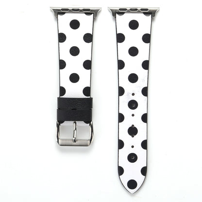 Fashion Wave Dot Series Leather Replacement Watchbands For Apple Watch Series 6 & SE & 5 & 4 40mm / 3 & 2 & 1 38mm, For Apple Watch Series 8&7 41mm / SE 2&6&SE&5&4 40mm / 3&2&1 38mm