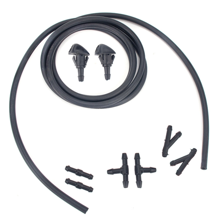 2 PCS Windshield Washer Wiper Jet Water Spray Nozzle + Hose Connector Set 76810S10A02 for Honda, For Honda + Hose