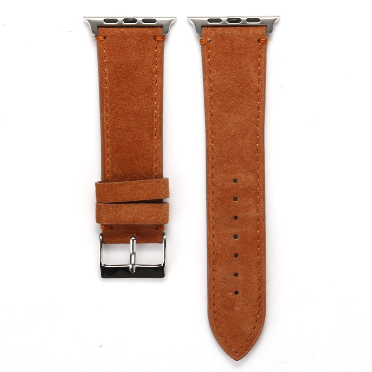Frosted Genuine Leather Watchband For Apple Watch Series 6 & SE & 5 & 4 40mm / 3 & 2 & 1 38mm, For Apple Watch Series 7 41mm / 6 & SE & 5 & 4 40mm / 3 & 2 & 1 38mm