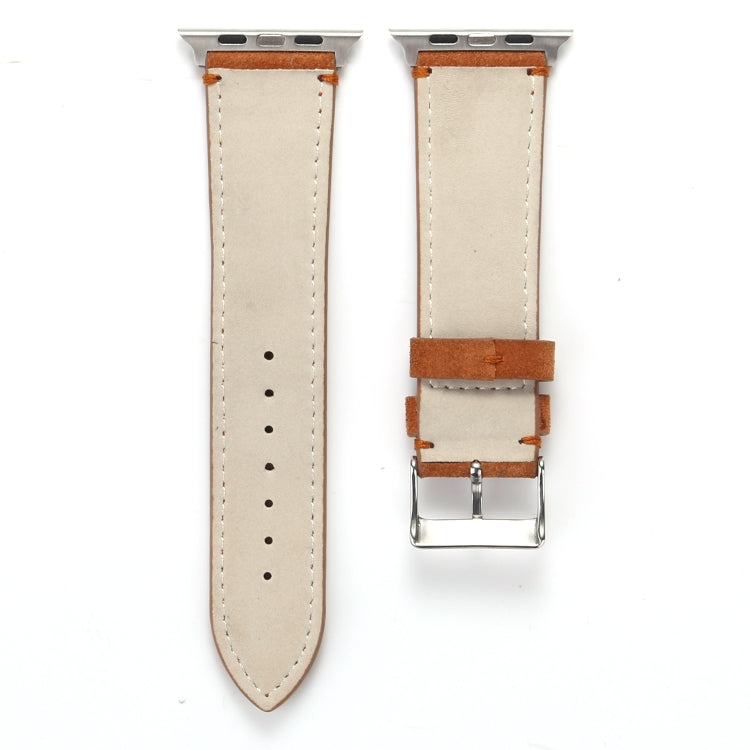 Frosted Genuine Leather Watchband For Apple Watch Series 6 & SE & 5 & 4 40mm / 3 & 2 & 1 38mm, For Apple Watch Series 7 41mm / 6 & SE & 5 & 4 40mm / 3 & 2 & 1 38mm