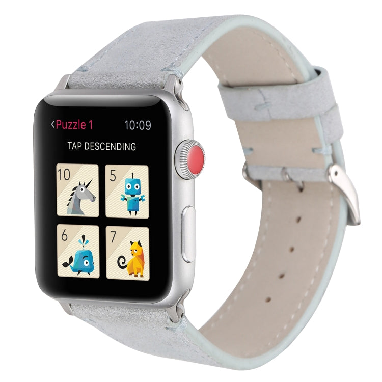 Frosted Genuine Leather Watchband For Apple Watch Series 6 & SE & 5 & 4 44mm / 3 & 2 & 1 42mm, For Apple Watch Series 7 45mm / 6 & SE & 5 & 4 44mm / 3 & 2 & 1 42mm