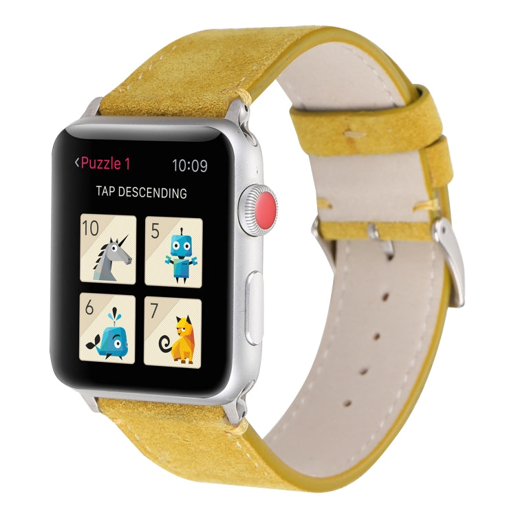 Frosted Genuine Leather Watchband For Apple Watch Series 6 & SE & 5 & 4 44mm / 3 & 2 & 1 42mm, For Apple Watch Series 7 45mm / 6 & SE & 5 & 4 44mm / 3 & 2 & 1 42mm