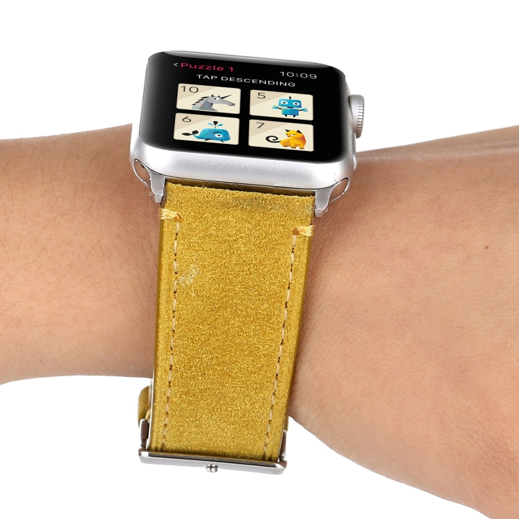 Frosted Genuine Leather Watchband For Apple Watch Series 6 & SE & 5 & 4 44mm / 3 & 2 & 1 42mm, For Apple Watch Series 7 45mm / 6 & SE & 5 & 4 44mm / 3 & 2 & 1 42mm