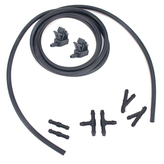 2 PCS Front Windshield Washer Wiper Jet Water Spray Nozzle + Hose Connector Set 6438Z7 for Citroen, For Citroen + Hose