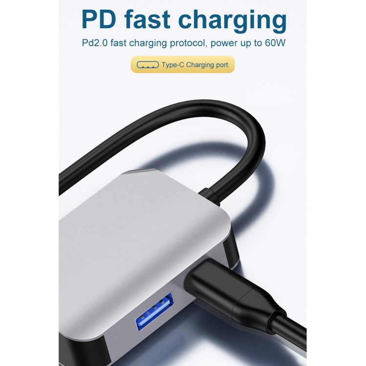 HW-6003 3 In 1 Type-C / USB-C to HDMI + PD + USB 3.0 Docking Station Adapter Converter, HW-6003
