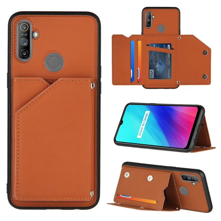Skin Feel PU + TPU + PC Back Cover Shockproof Case with Card Slots & Holder & Photo Frame, For OPPO A9 2020, For OPPO A52 & A72 & A92, For OPPO A53, For OPPO F17, For OPPO F17 Pro & A93, For OPPO Realme 6, For OPPO Realme C3, For Huawei P30 Pro        ...