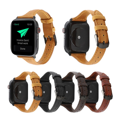 Crazy Horse Texture Genuine Leather Strap, For Apple Watch Series 7 41mm / 6 & SE & 5 & 4 40mm / 3 & 2 & 1 38mm, For Apple Watch Series 8&7 41mm / SE 2&6&SE&5&4 40mm / 3&2&1 38mm��������������������������������������������������������������������������...