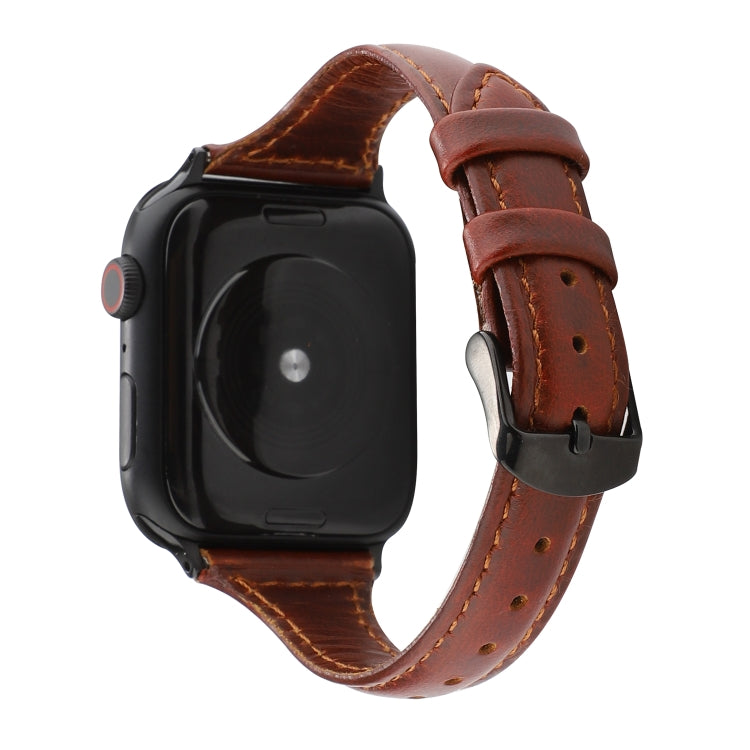 Crazy Horse Texture Genuine Leather Strap, For Apple Watch Series 7 41mm / 6 & SE & 5 & 4 40mm / 3 & 2 & 1 38mm, For Apple Watch Series 8&7 41mm / SE 2&6&SE&5&4 40mm / 3&2&1 38mm��������������������������������������������������������������������������...